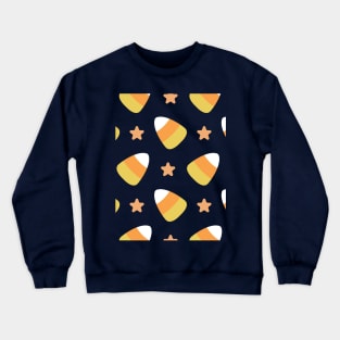 Candy Corn cute spooky Halloween themed pattern background Crewneck Sweatshirt